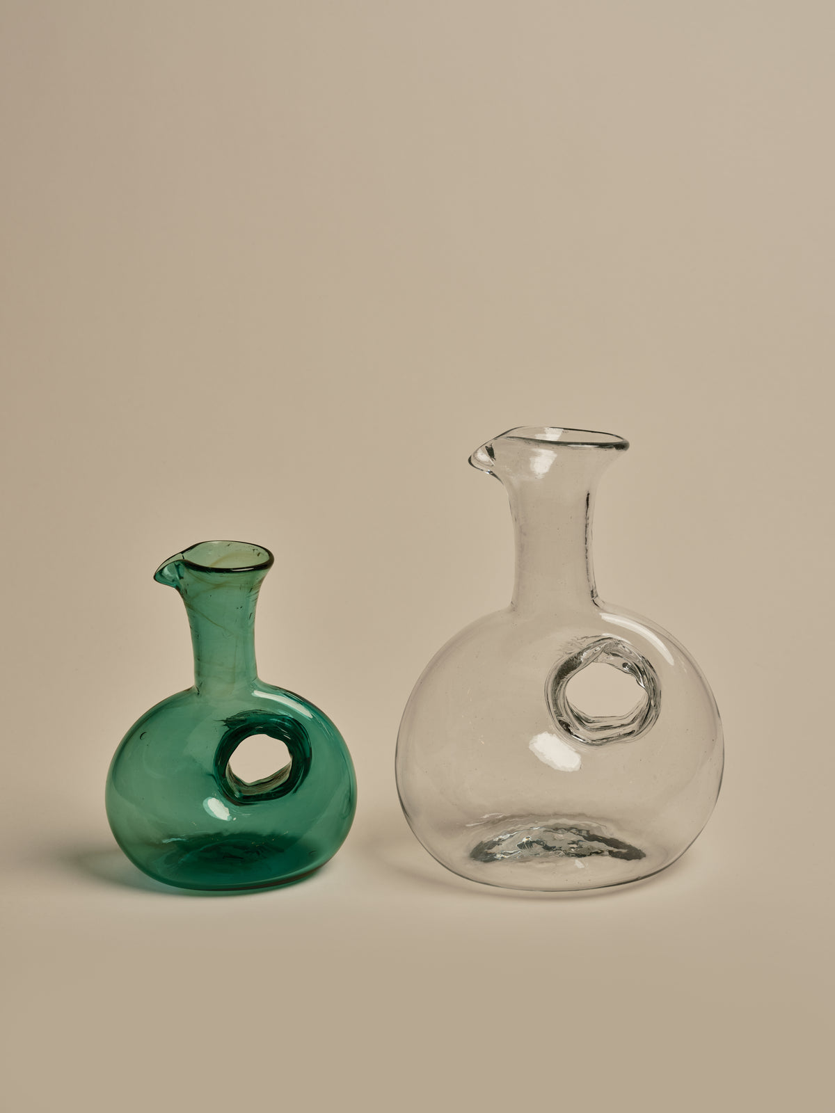 Green Glass Doughnut Carafe Small