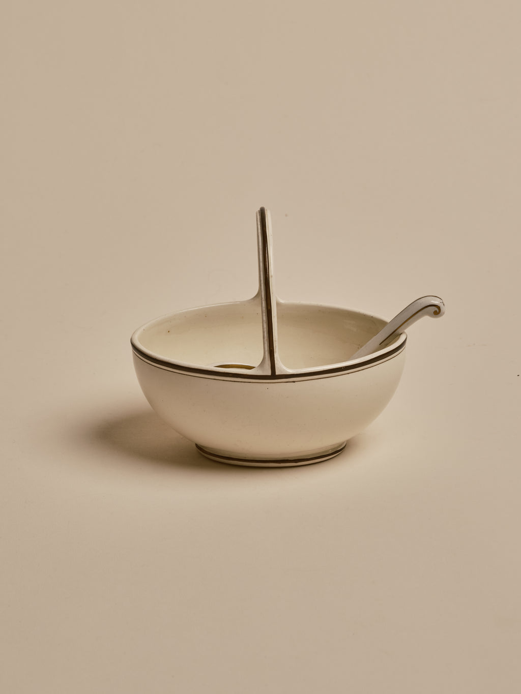 Antique Wedgwood Creamware Basket and Ladle, Circa 1820