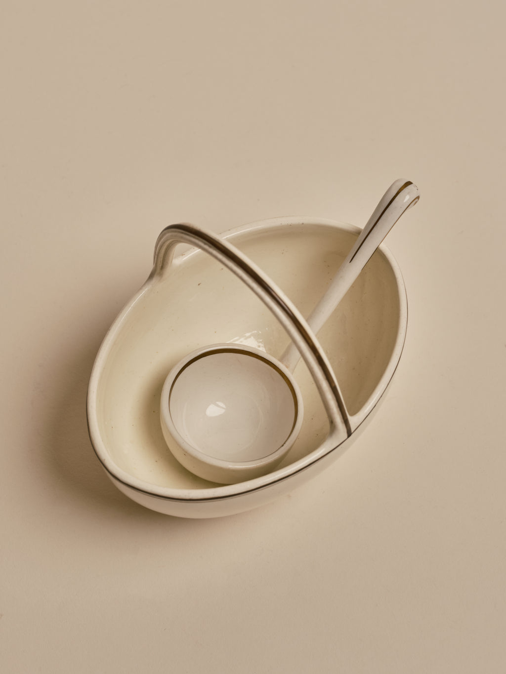 Antique Wedgwood Creamware Basket and Ladle, Circa 1820