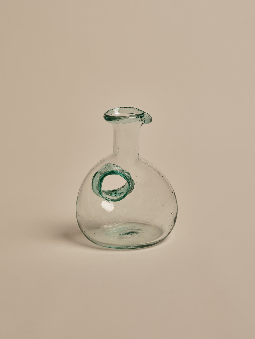Clear and Green Doughnut Carafe Small