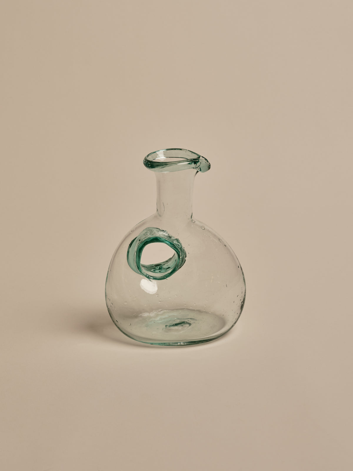 Clear and Green Doughnut Carafe Small