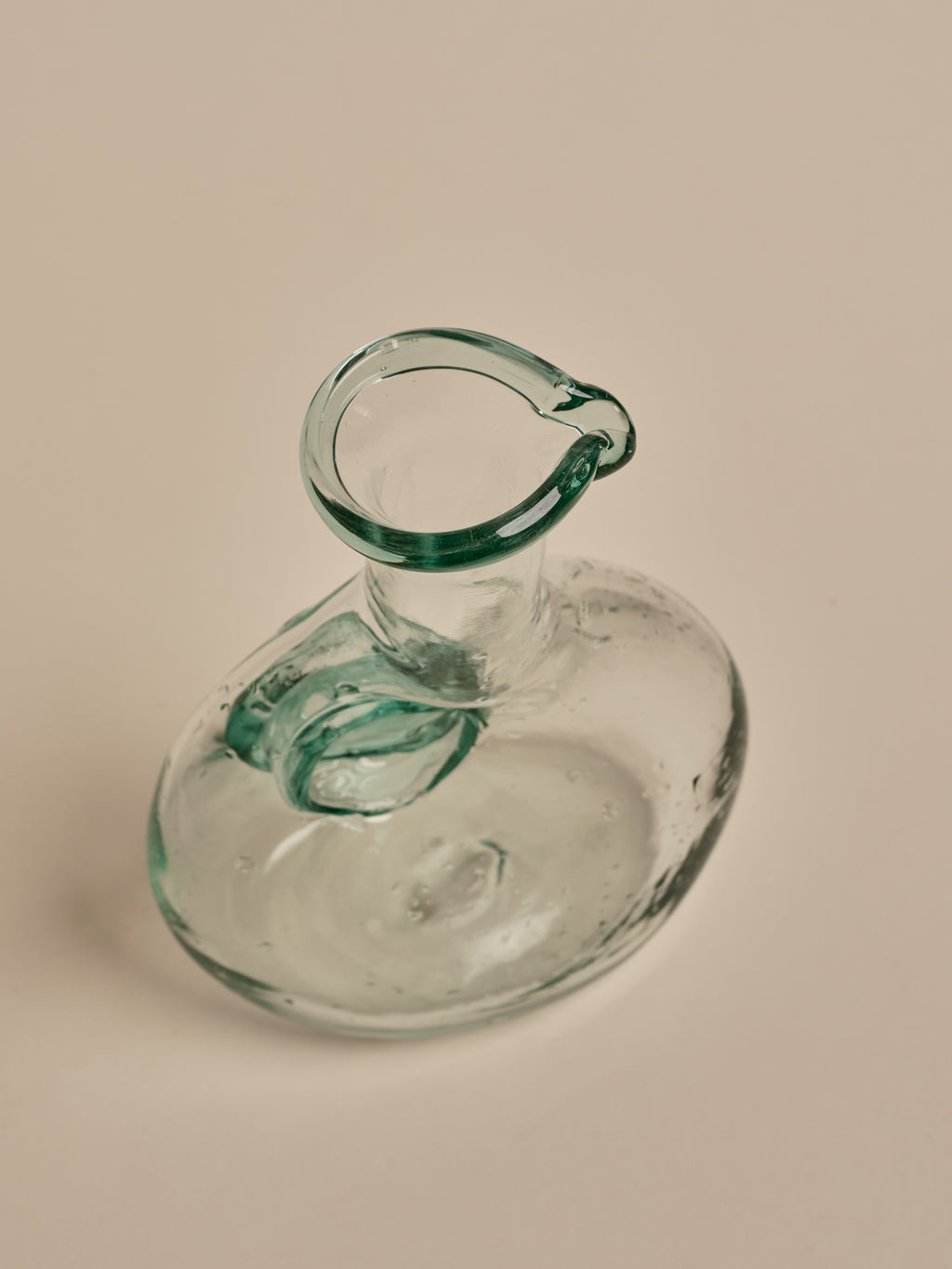 Clear and Green Doughnut Carafe Small