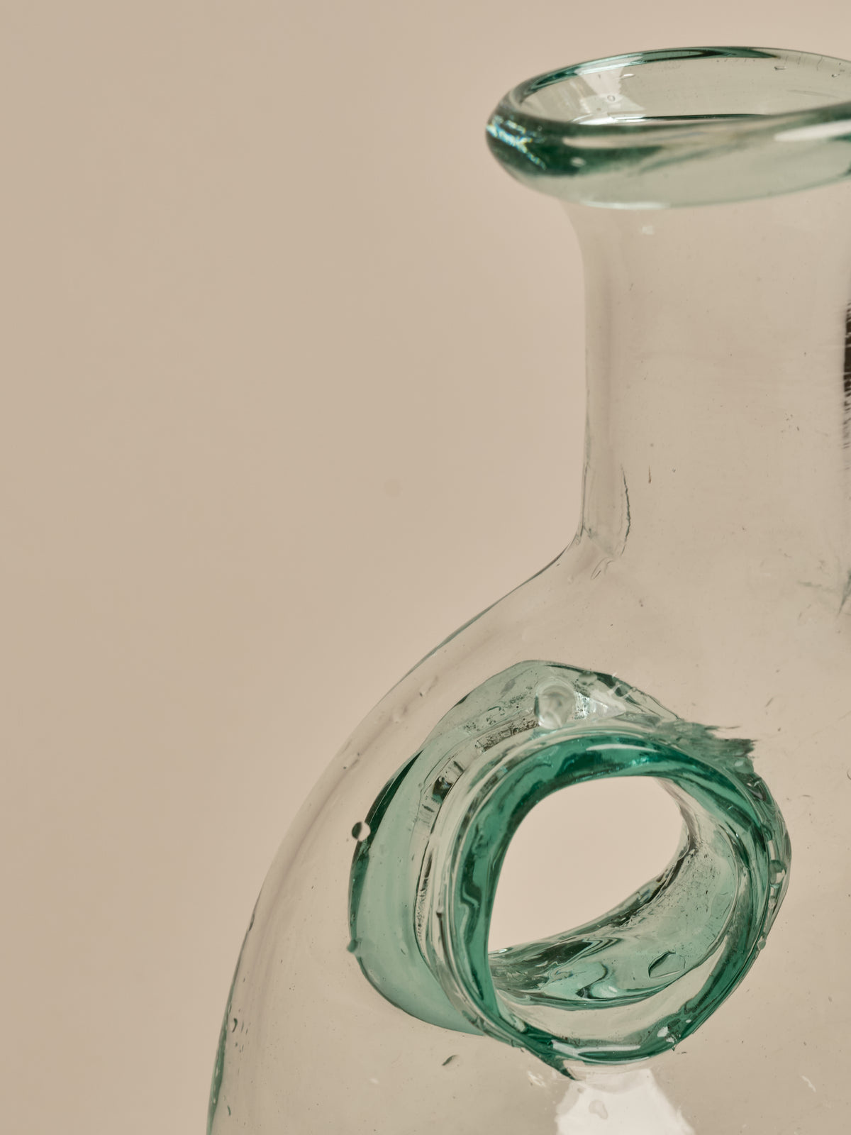 Clear and Green Doughnut Carafe Small