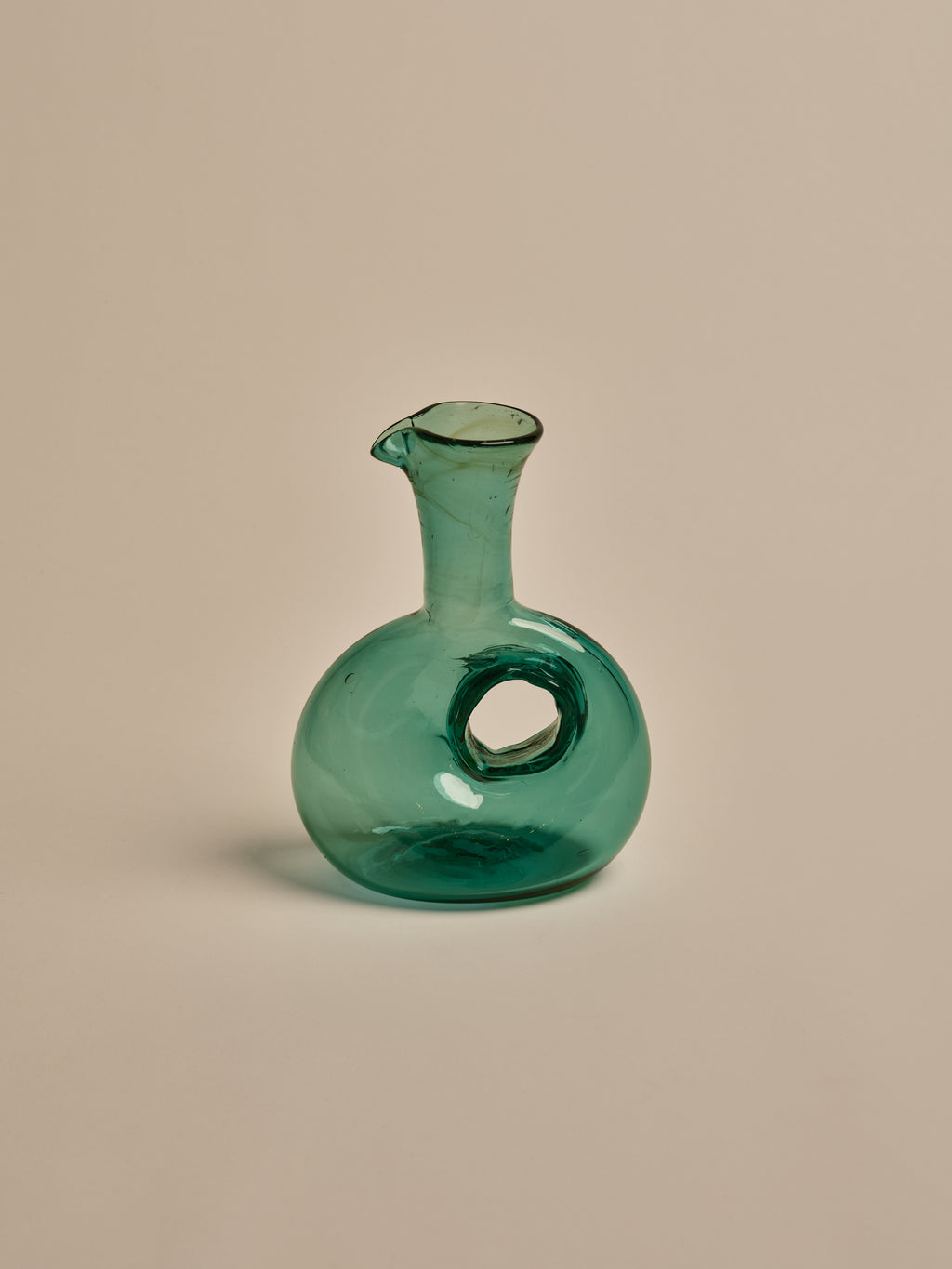 Green Glass Doughnut Carafe Small