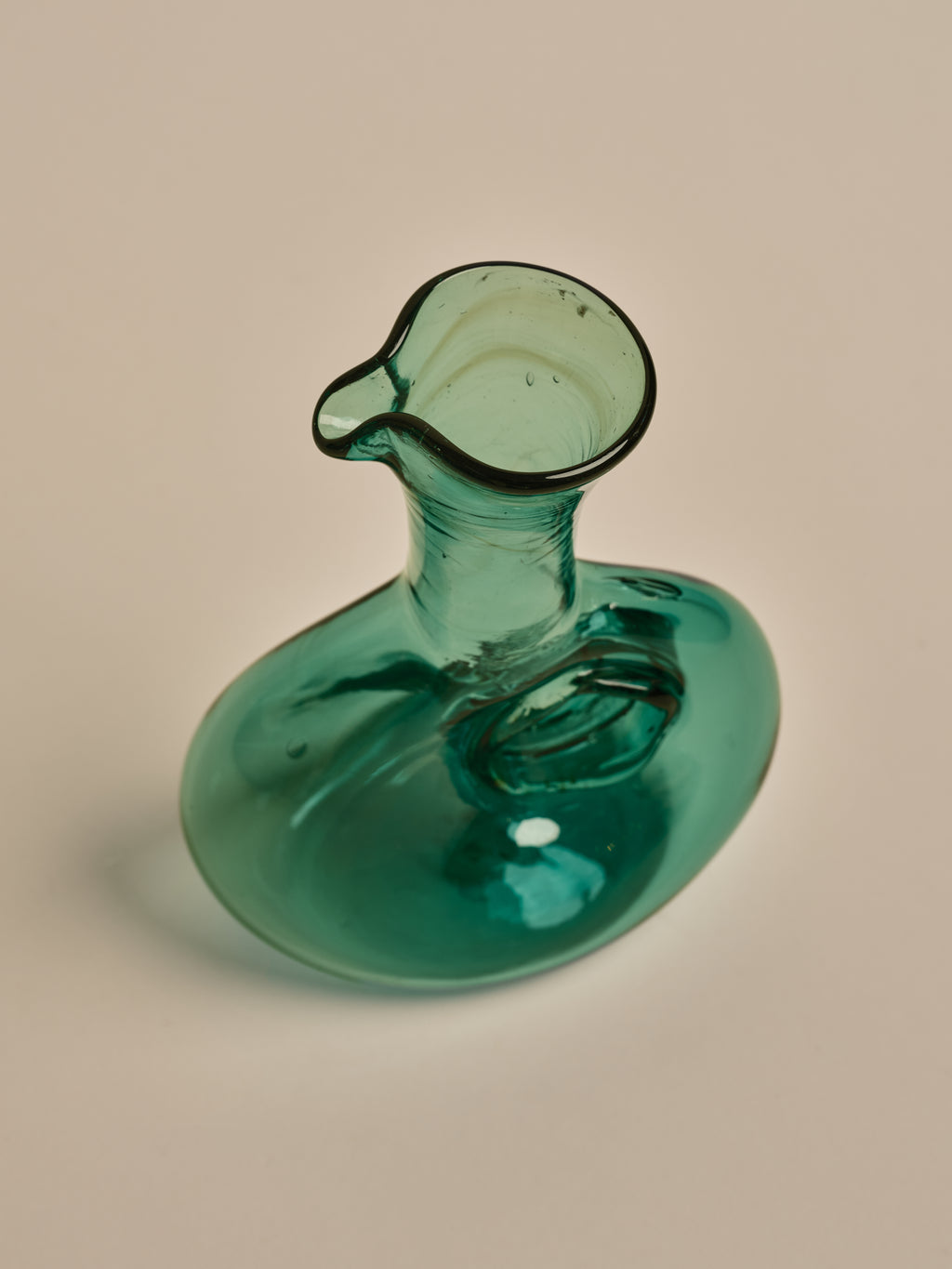 Green Glass Doughnut Carafe Small