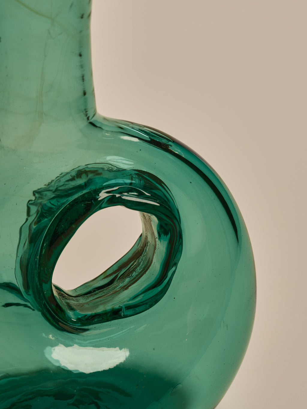 Green Glass Doughnut Carafe Small