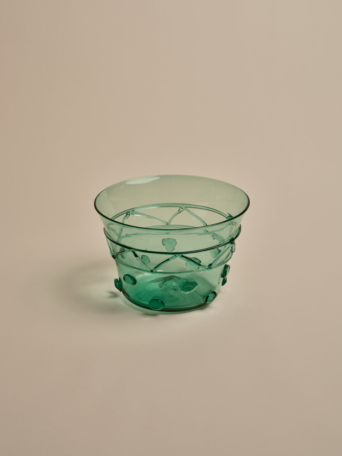 Green Glass Ice Bucket & Bowl