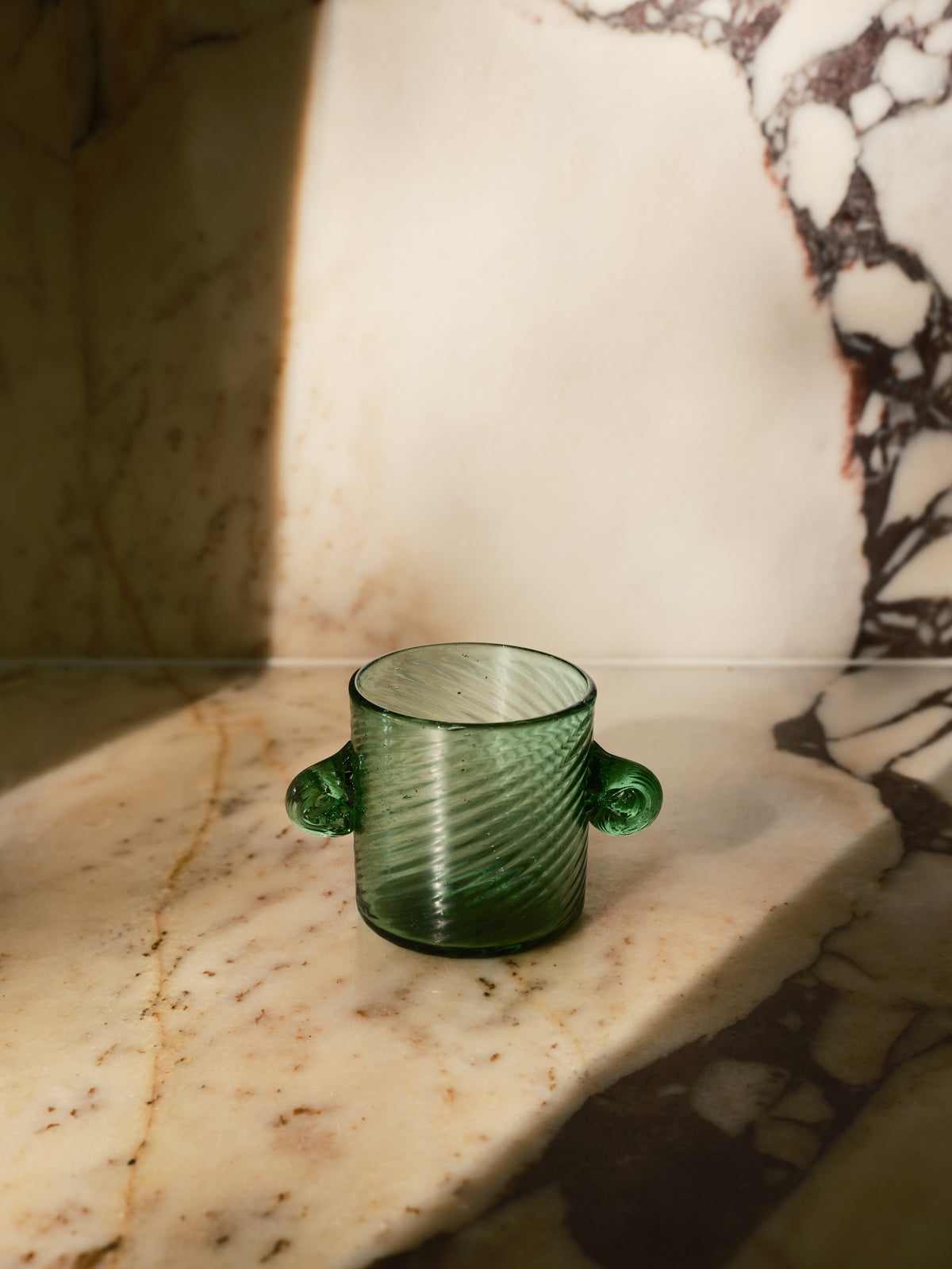 Green Glass Trophy Pot